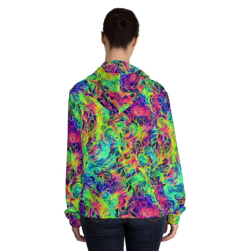 Radiant Whorl on Women's Full-Zip Hoodie — Back On Person