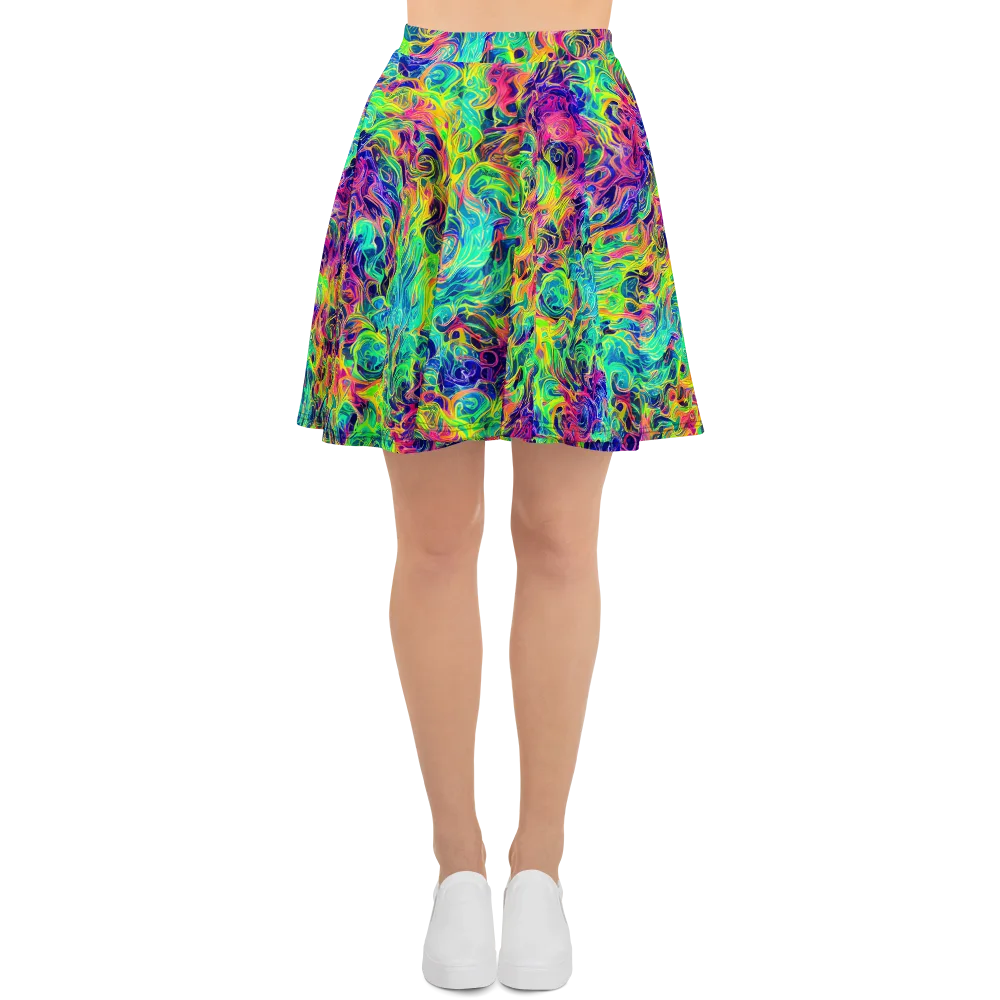 Radiant Whorl on Skater Skirt — Front