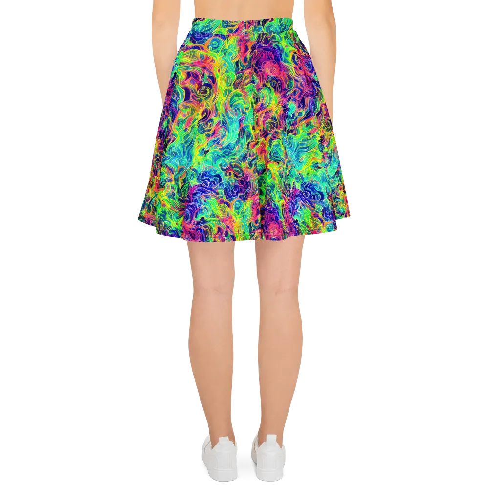 Radiant Whorl on Skater Skirt — Back