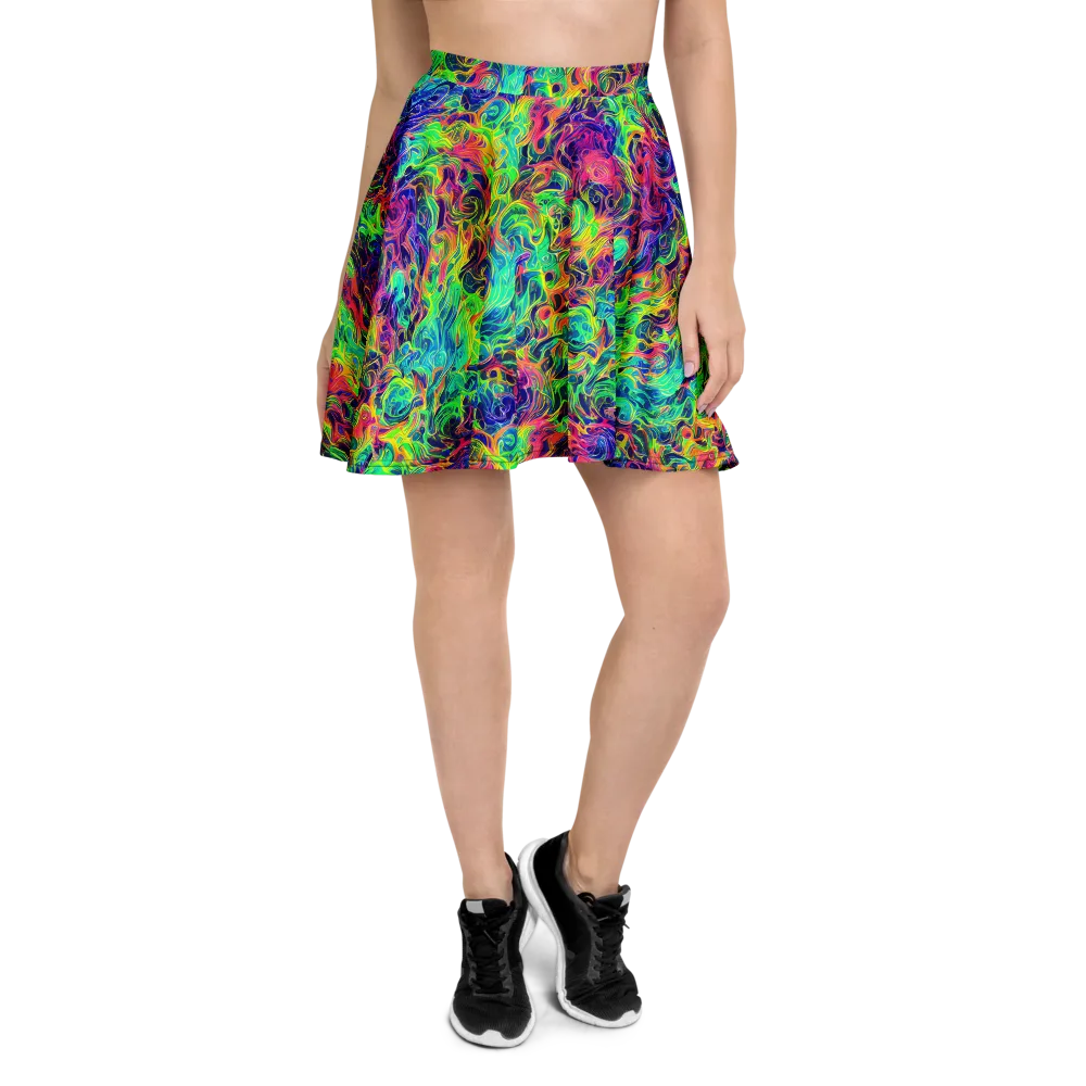 Radiant Whorl on Skater Skirt — Front
