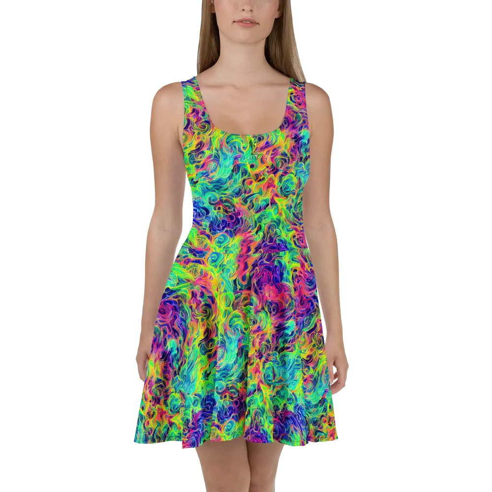Radiant Whorl on Skater Dress — Front