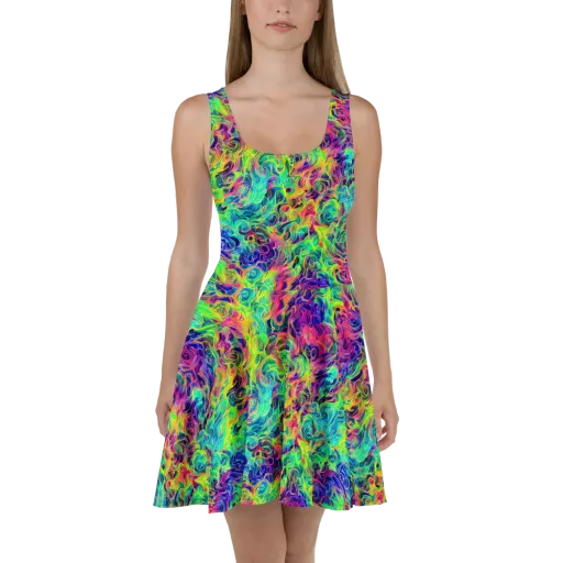 Radiant Whorl on a Skater Dress