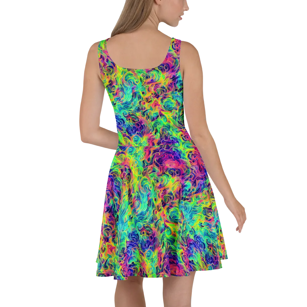Radiant Whorl on Skater Dress — Back