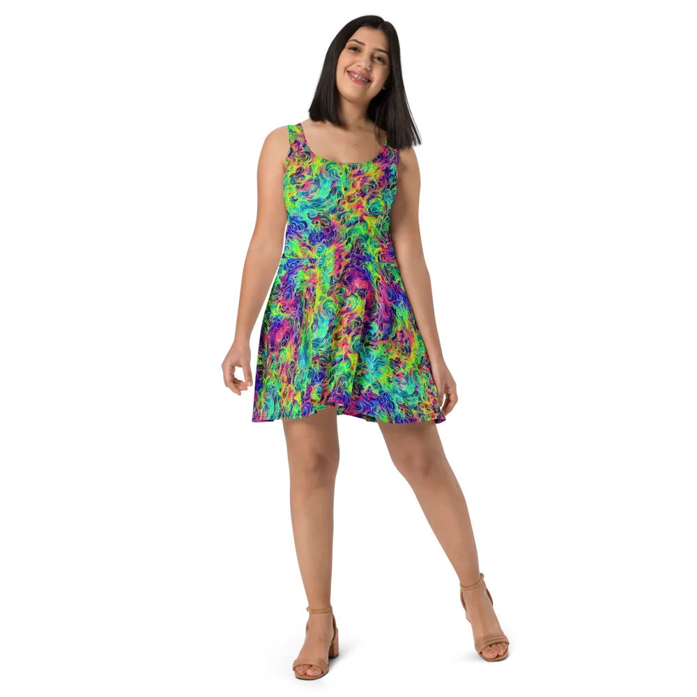 Radiant Whorl on Skater Dress — Front