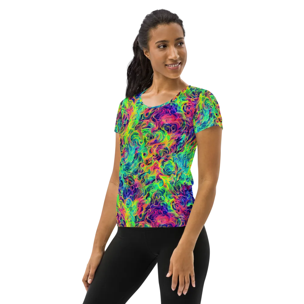 Radiant Whorl on Women's Athletic T-Shirt — Left