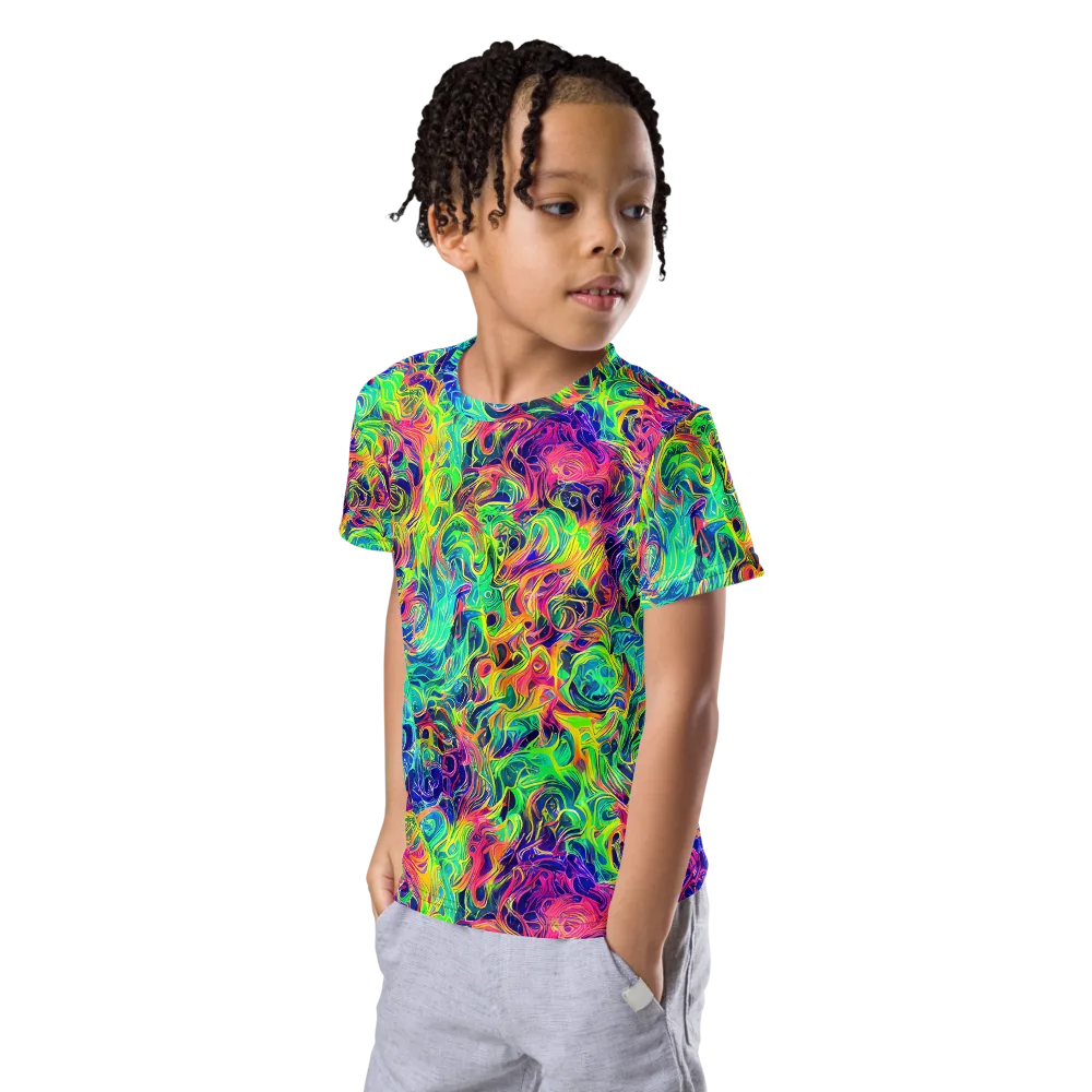 Radiant Whorl on Kids Crew Neck T-Shirt — Left Front