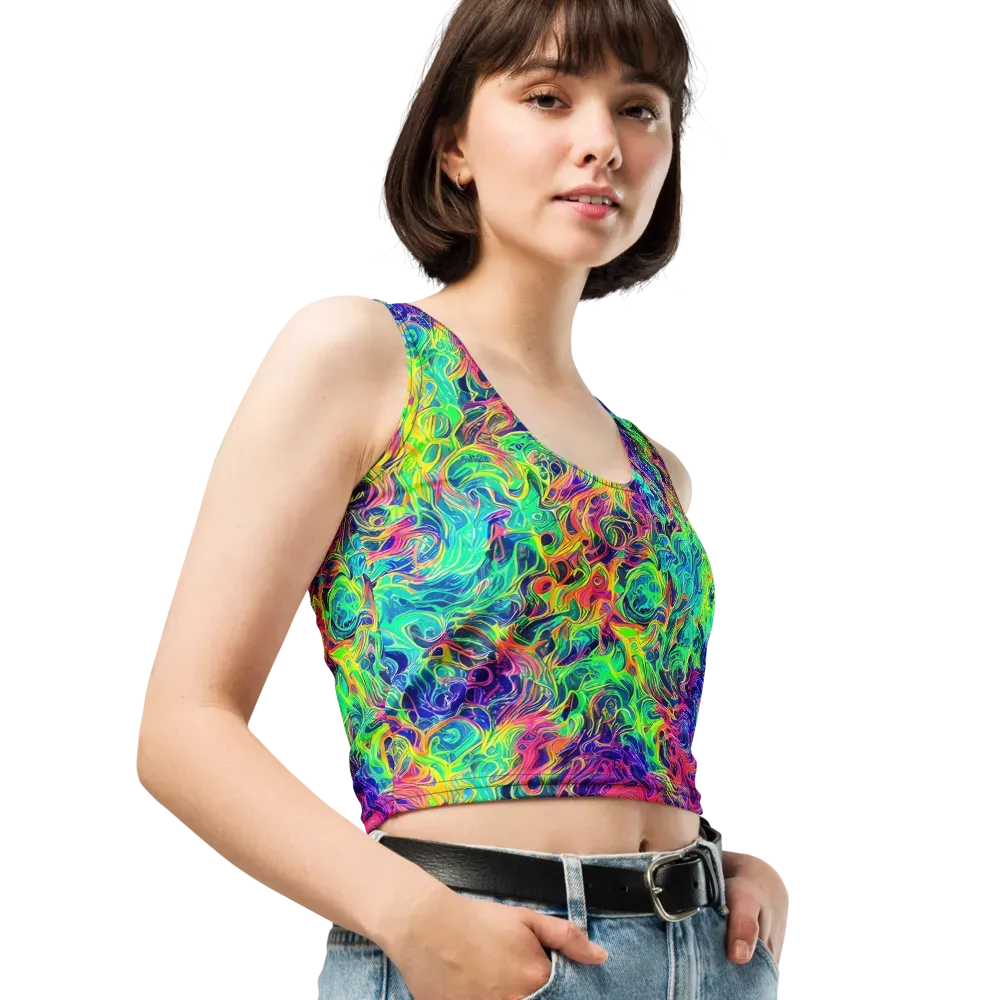 Radiant Whorl on Crop Top — Right Front
