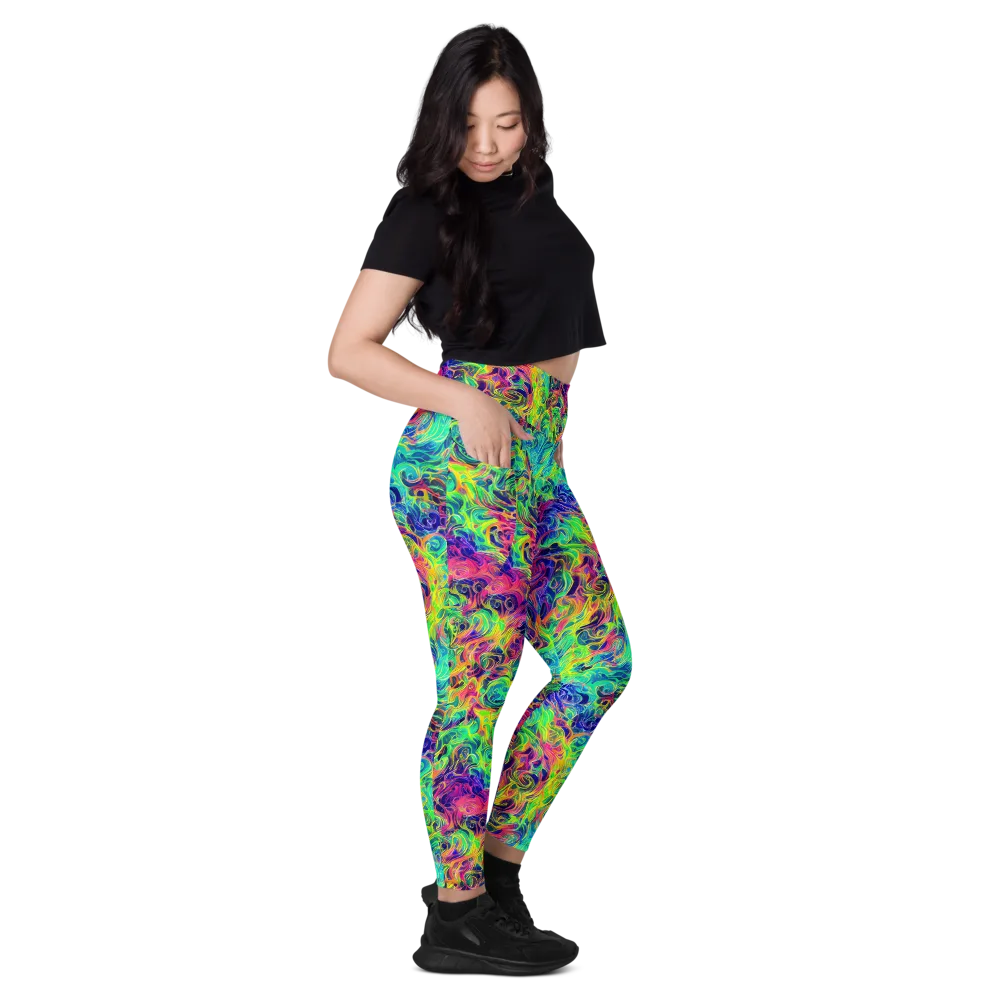 Radiant Whorl on Leggings with Pockets — Right