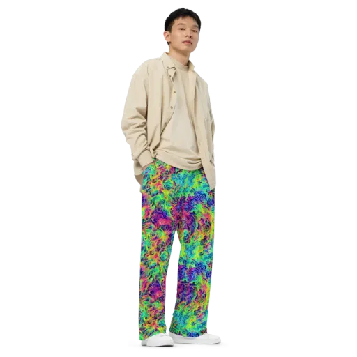 Radiant Whorl on a Wide-Leg Pants