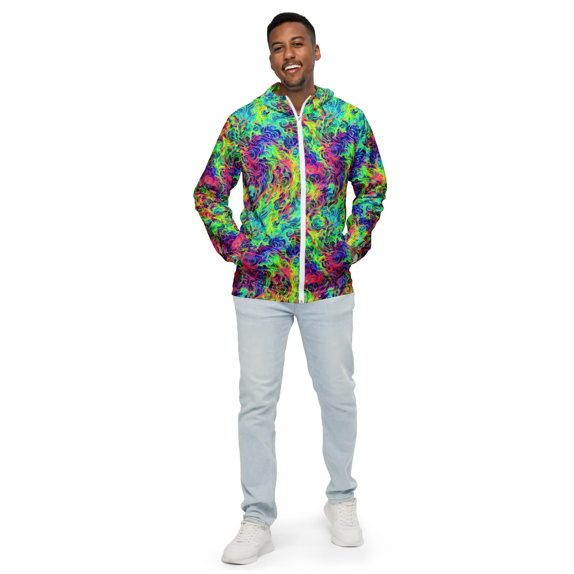 Radiant Whorl on Men's Windbreaker — Front