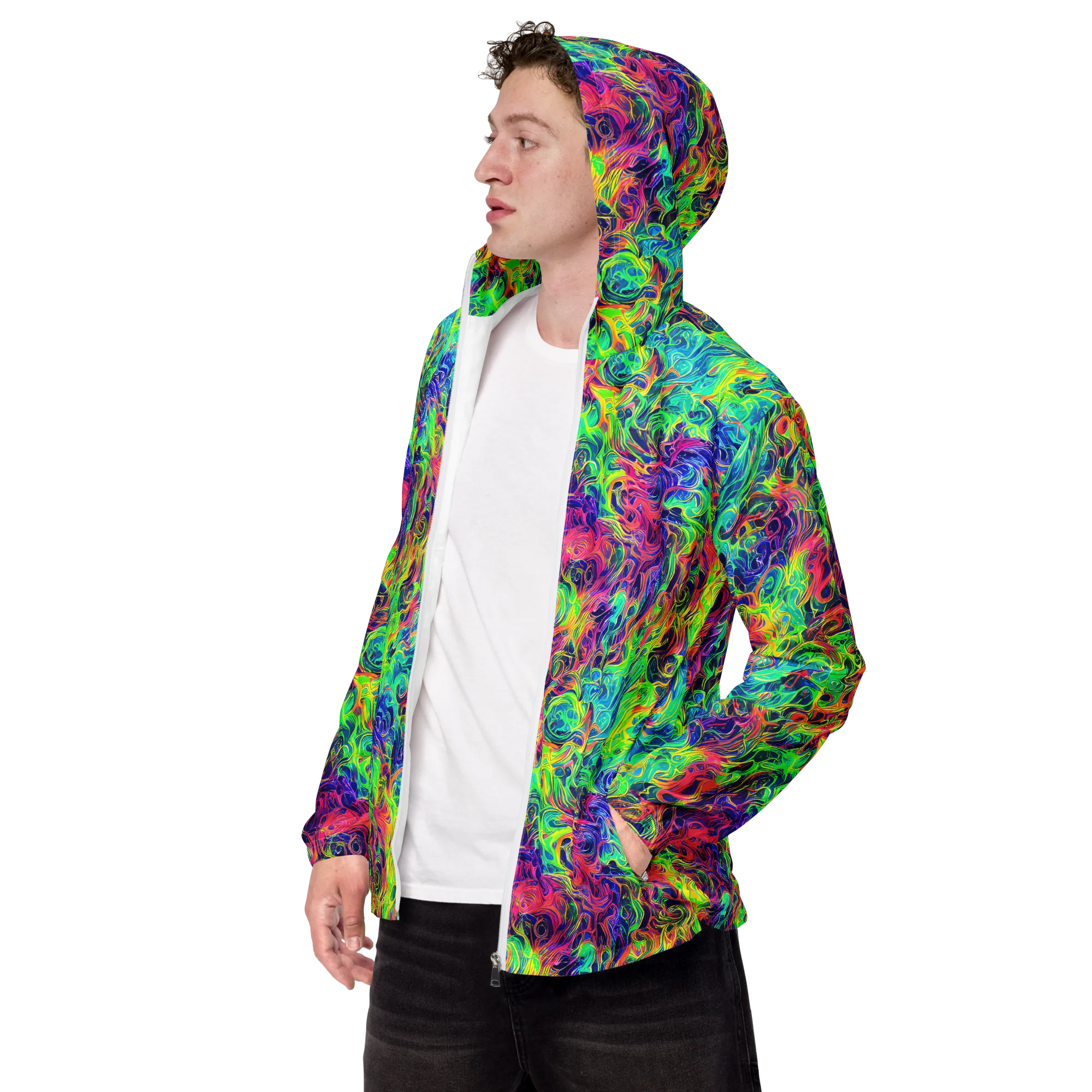 Radiant Whorl on Men's Windbreaker — Left Front
