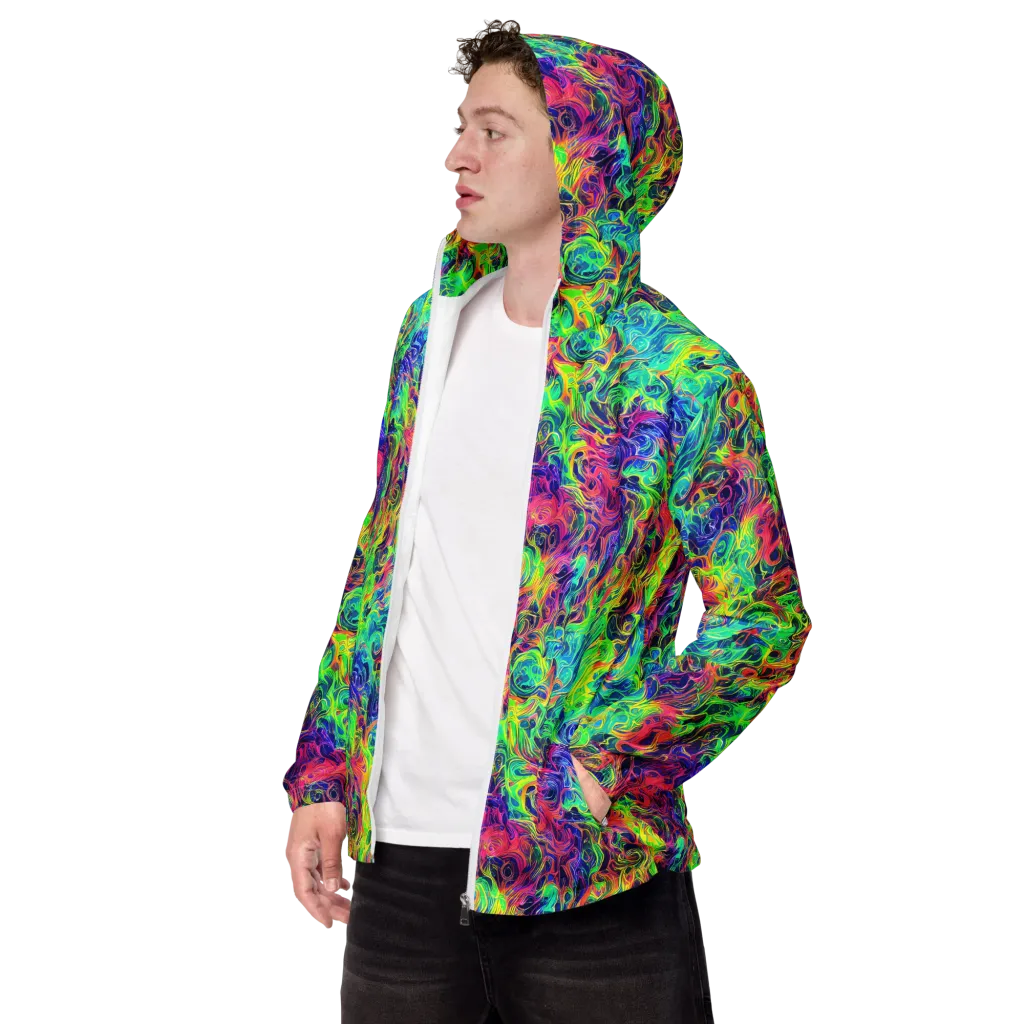 Radiant Whorl on Men's Windbreaker — Left Front