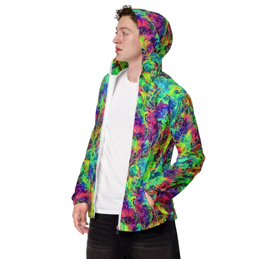 Radiant Whorl on a Men's Windbreaker