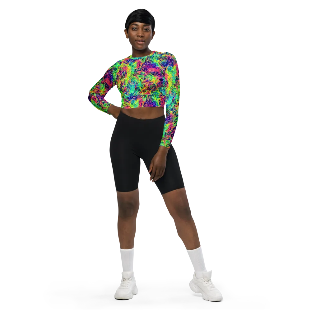 Radiant Whorl on Long Sleeve Crop Top — Front