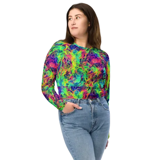 Radiant Whorl on a Long Sleeve Crop Top
