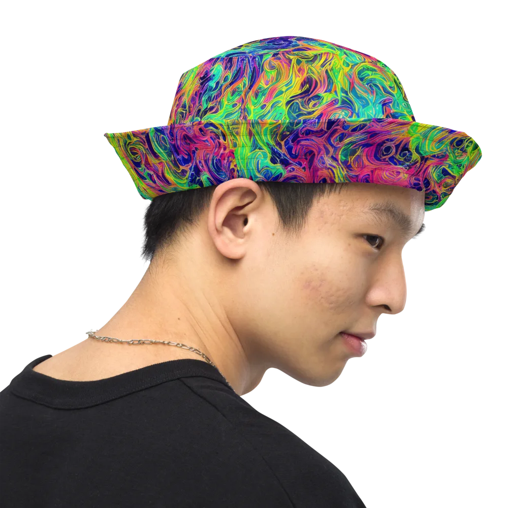 Radiant Whorl on Reversible Bucket Hat — Right Outside