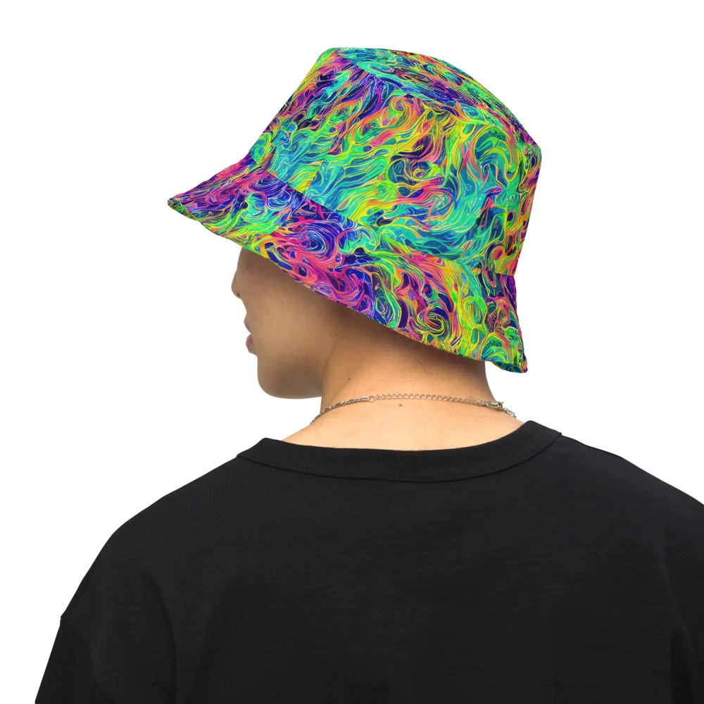 Radiant Whorl on Reversible Bucket Hat — Back Inside