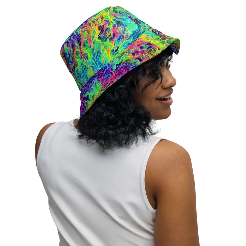 Radiant Whorl on Reversible Bucket Hat — Right Outside