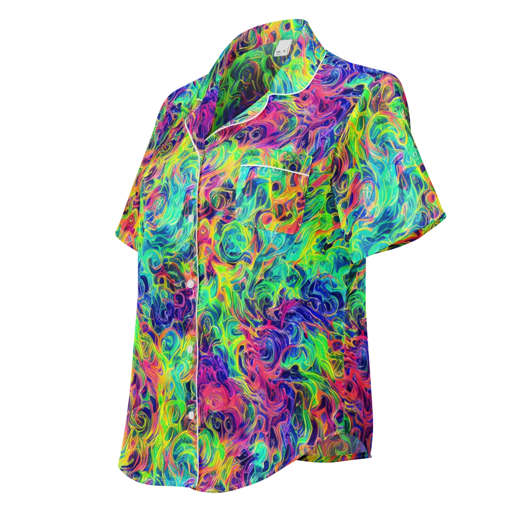 Radiant Whorl on Women's Short Sleeve Pajama Top — Left Front