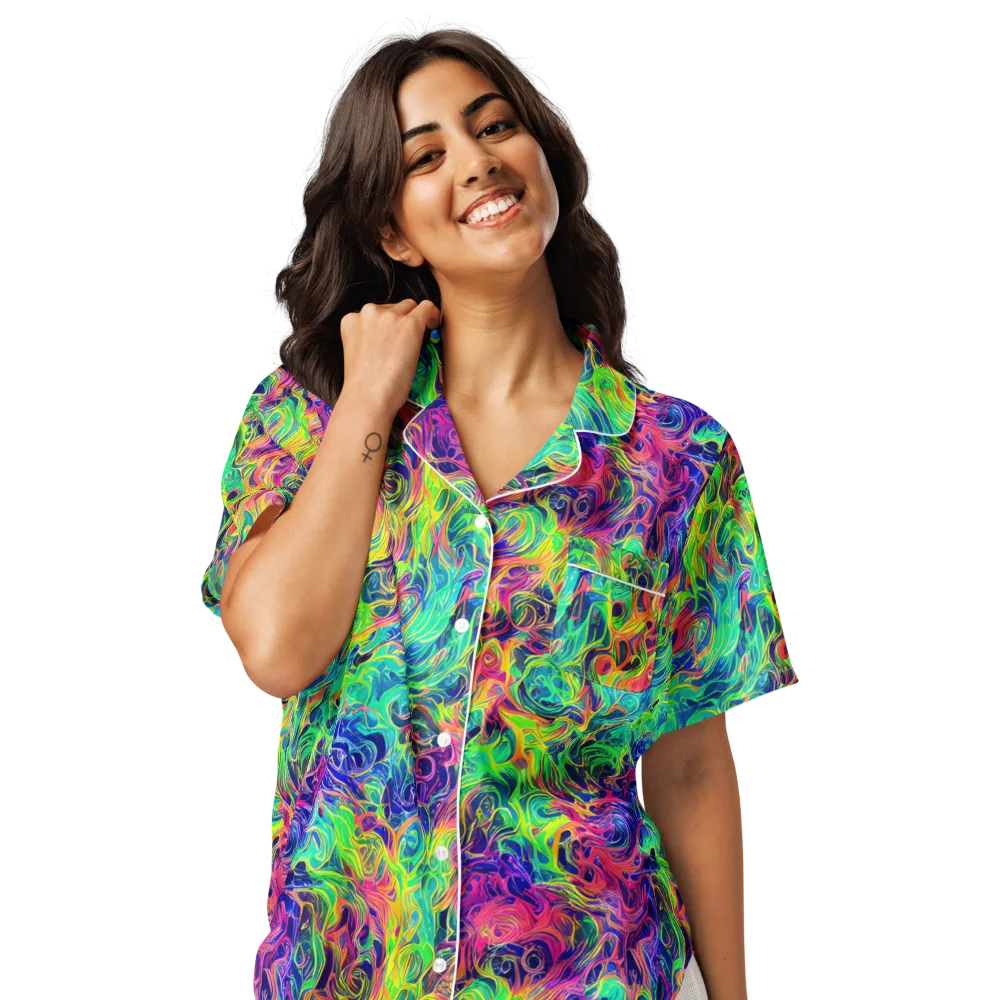 Radiant Whorl on Women's Short Sleeve Pajama Top — Front