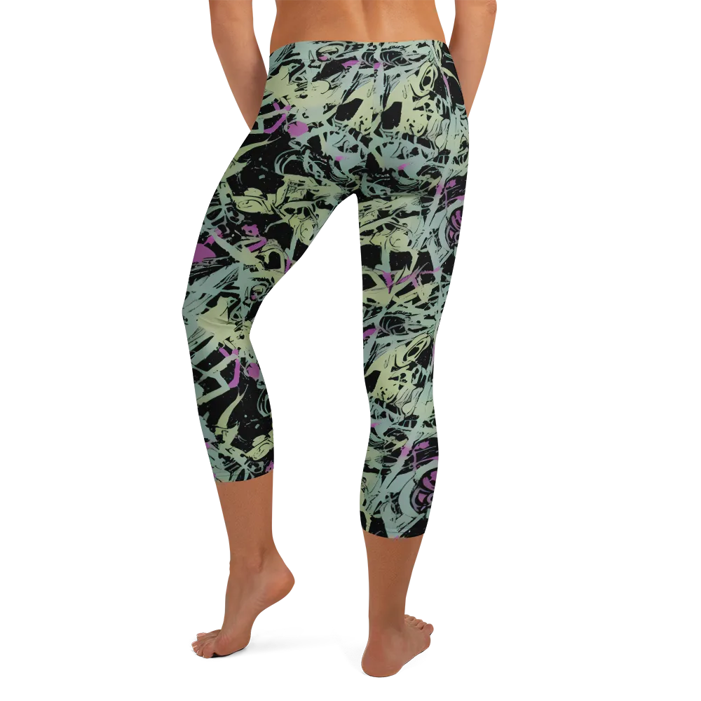 Acid Ink on Capri Leggings — Back