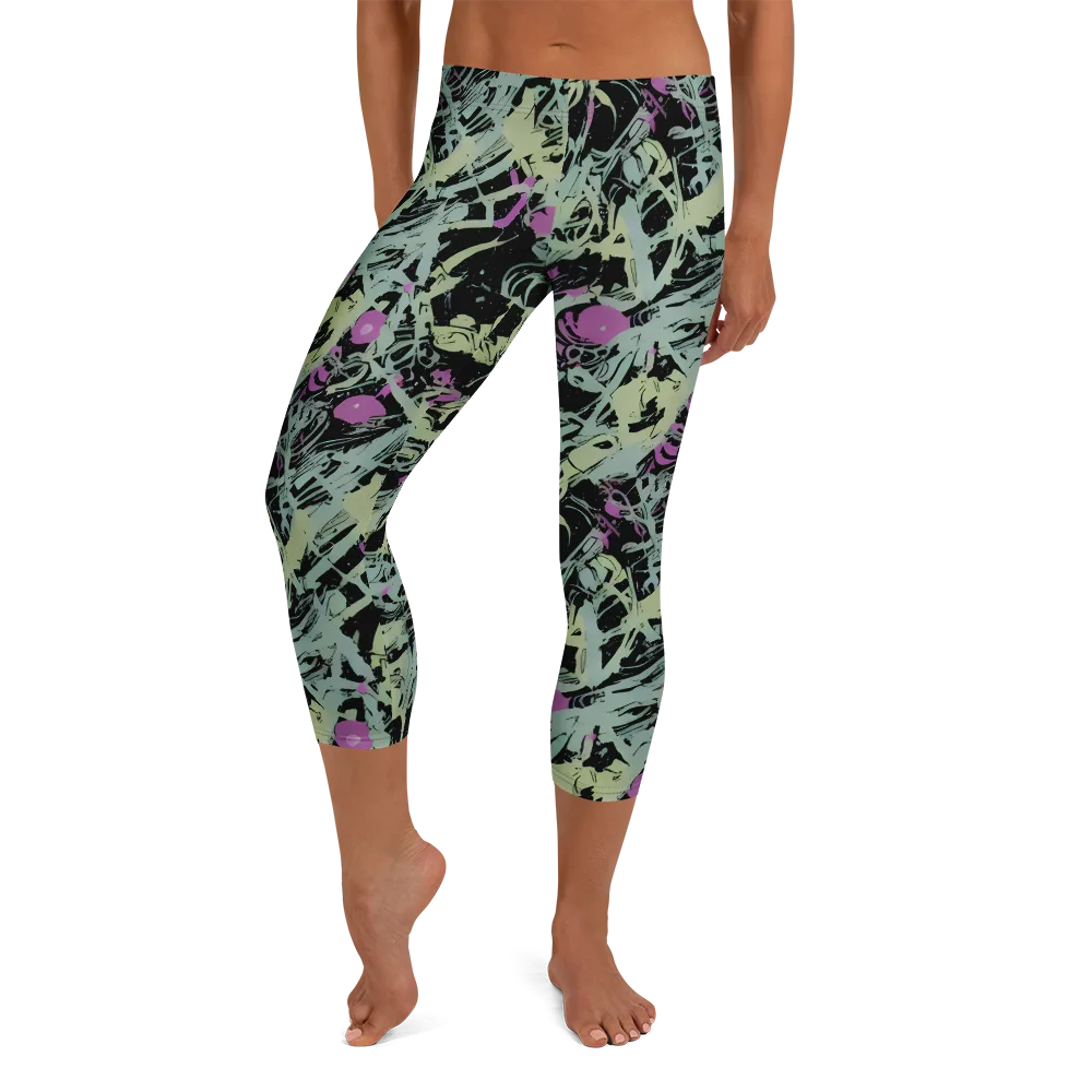 Acid Ink on Capri Leggings — Front