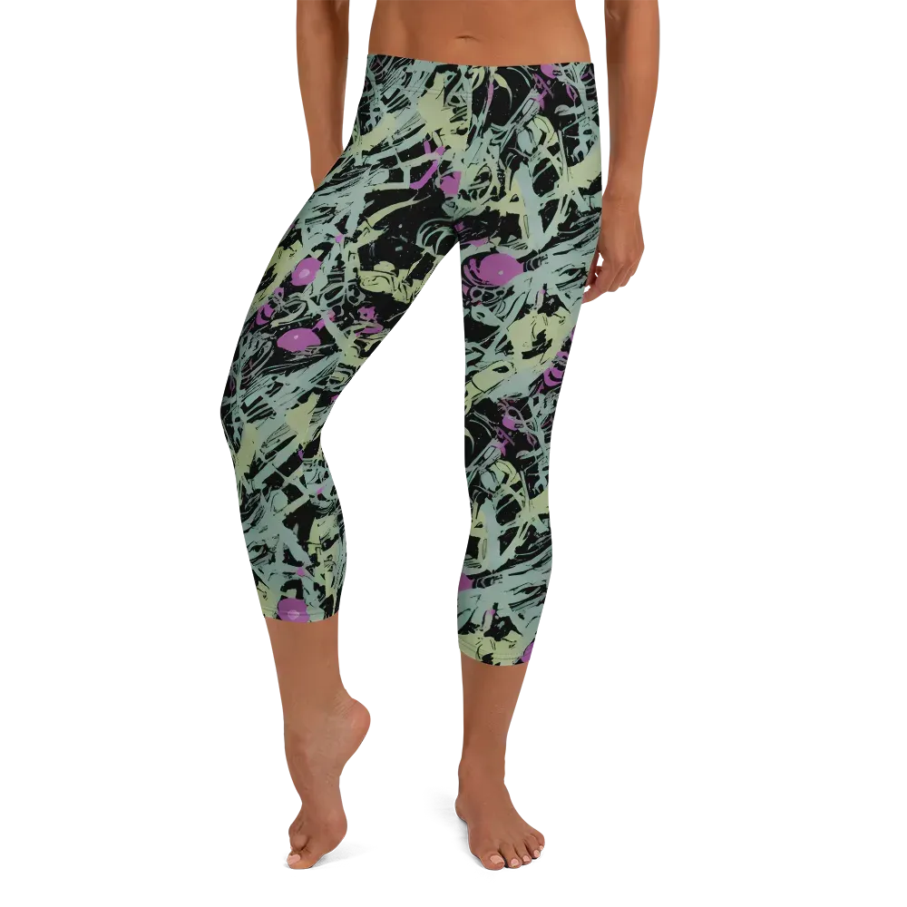 Acid Ink on Capri Leggings — Front