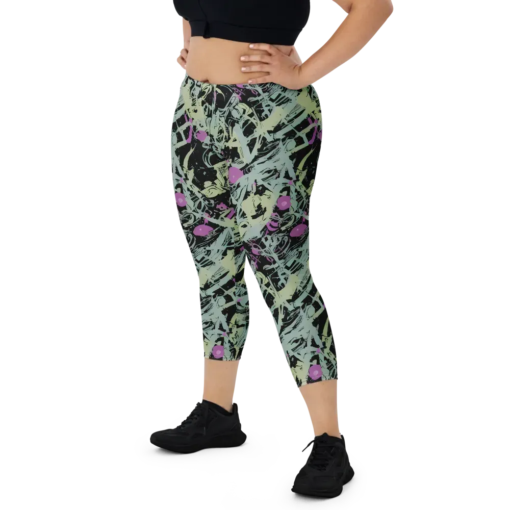 Acid Ink on Capri Leggings — Front