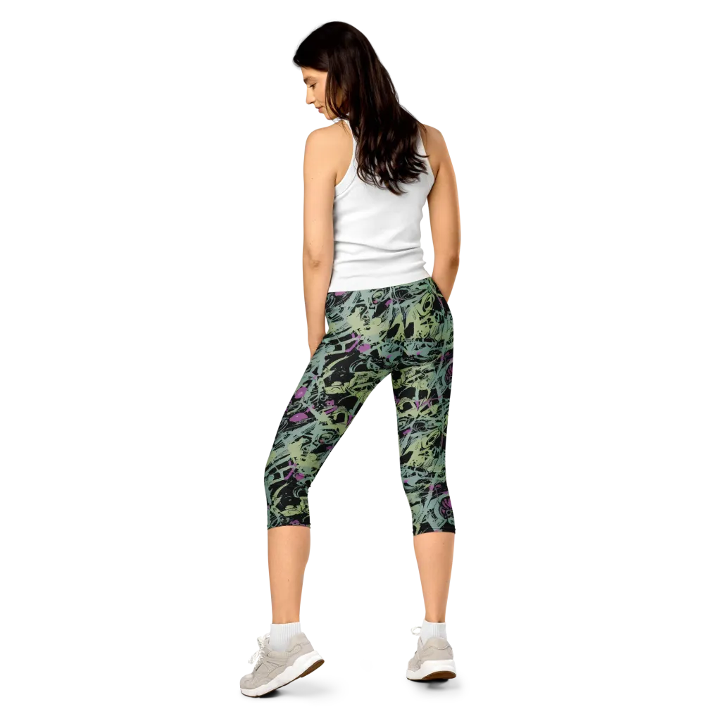 Acid Ink on Capri Leggings — Back