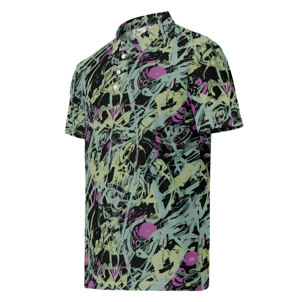 Acid Ink on Men's Slim Fit Polo Shirt — Left Front