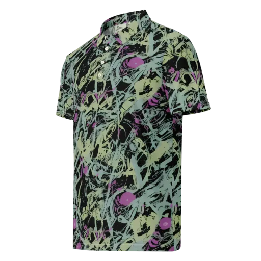 Acid Ink on a Men's Slim Fit Polo Shirt