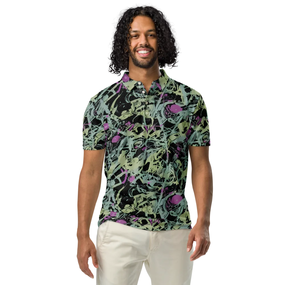 Acid Ink on Men's Slim Fit Polo Shirt — Front