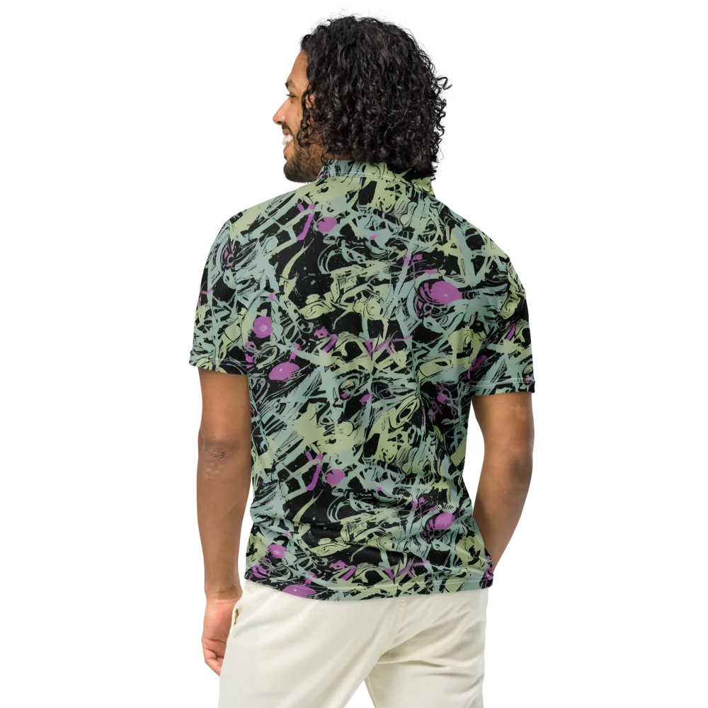 Acid Ink on Men's Slim Fit Polo Shirt — Back