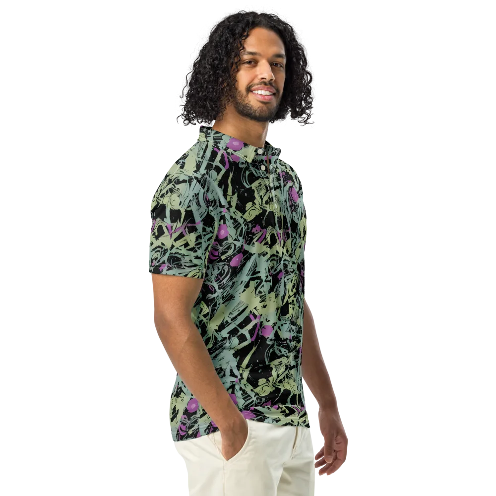 Acid Ink on Men's Slim Fit Polo Shirt — Right Front