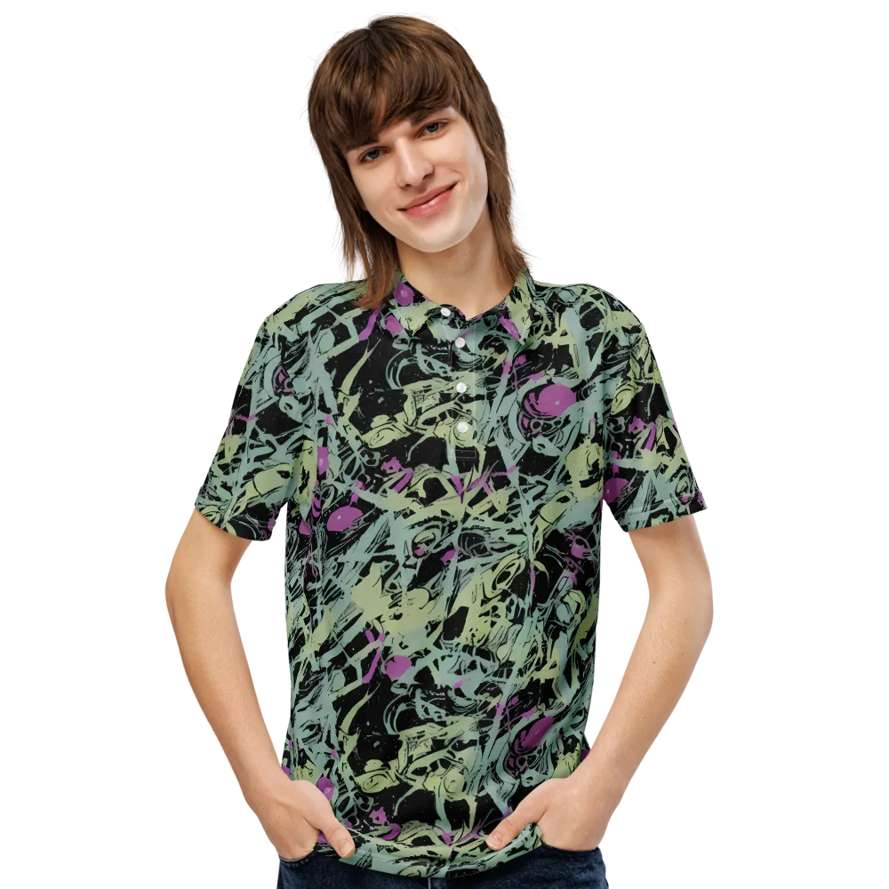 Acid Ink on Men's Slim Fit Polo Shirt — Front