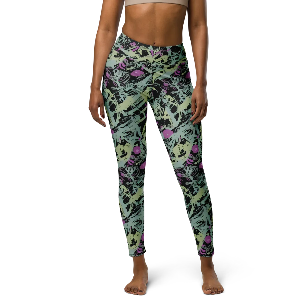 Acid Ink on Yoga Leggings — Front