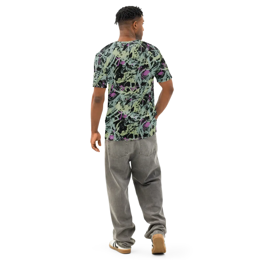 Acid Ink on Men's Cotton Crew Neck T-Shirt — Back