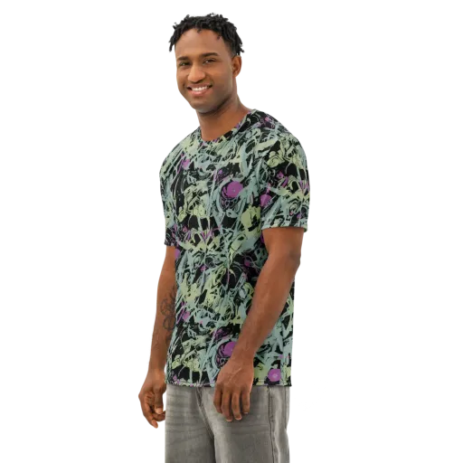 Acid Ink on a Men's Cotton Crew Neck T-Shirt