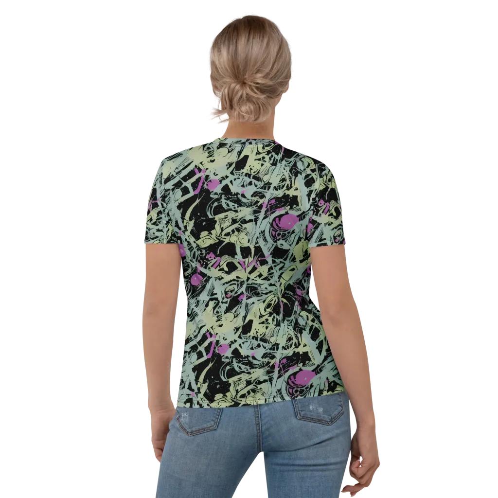 Acid Ink on Women's Crew Neck T-Shirt — Back