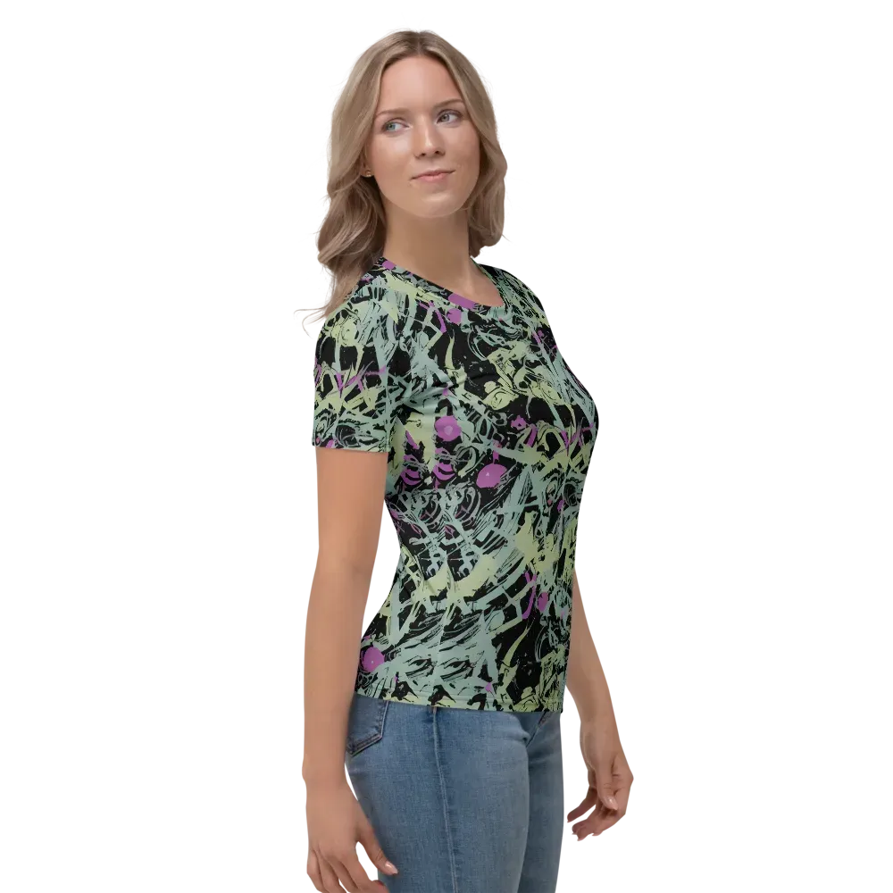 Acid Ink on Women's Crew Neck T-Shirt — Right