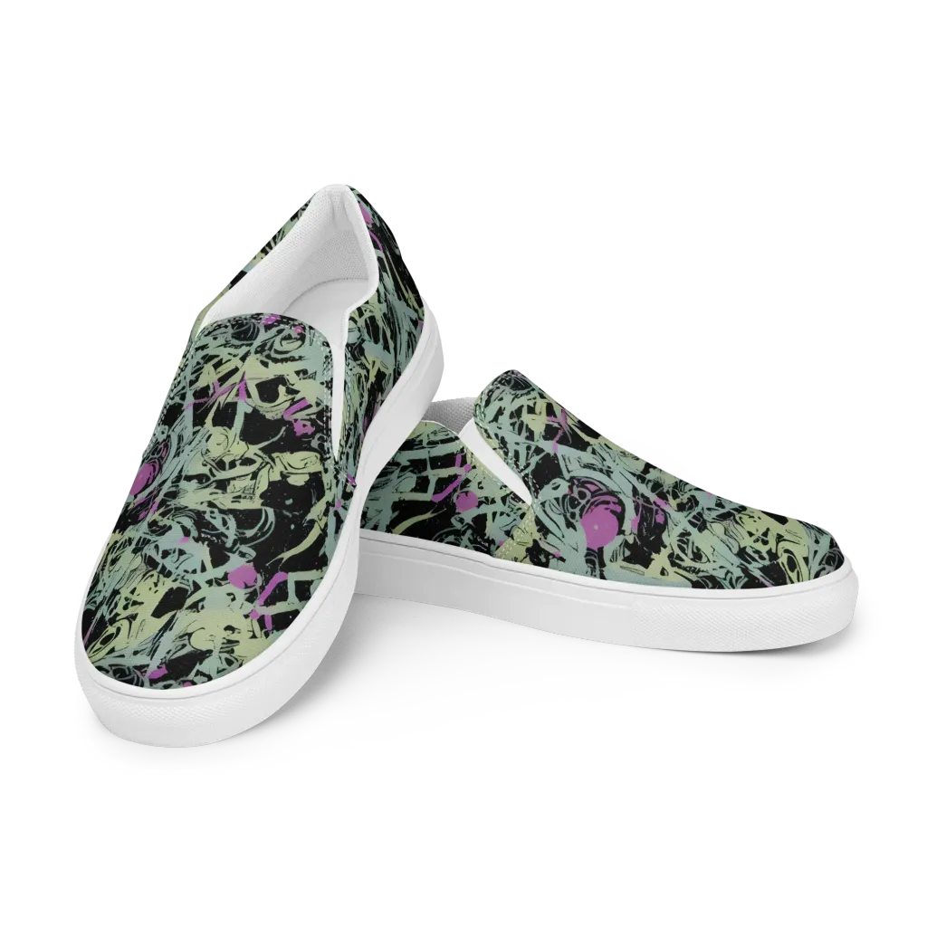 Acid Ink on Men's Slip-On Canvas Shoes — Left Front
