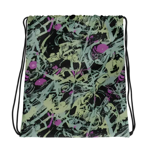 Acid Ink on a Drawstring Bag