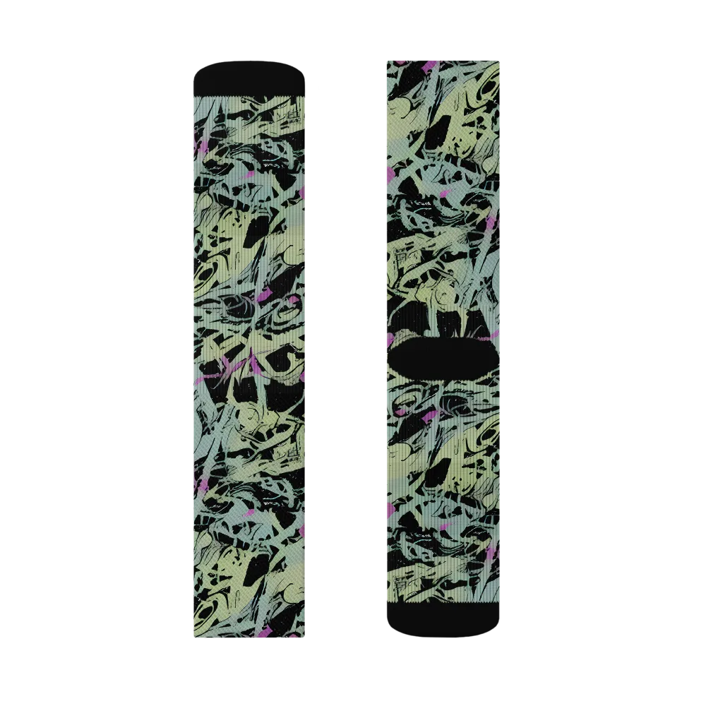 Acid Ink on Socks — Right Sock