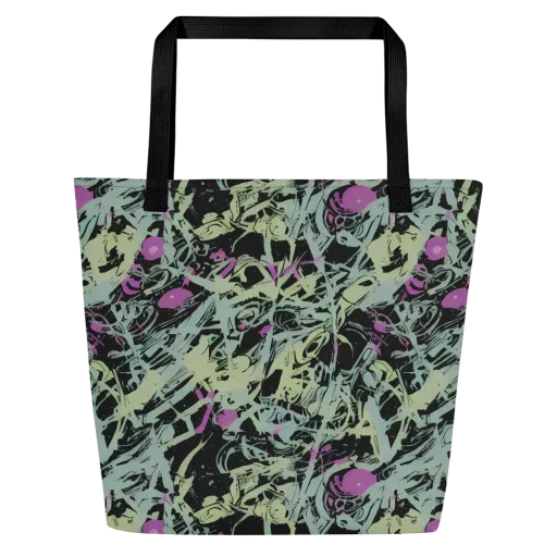 Acid Ink on a Large Tote Bag W/ Pocket