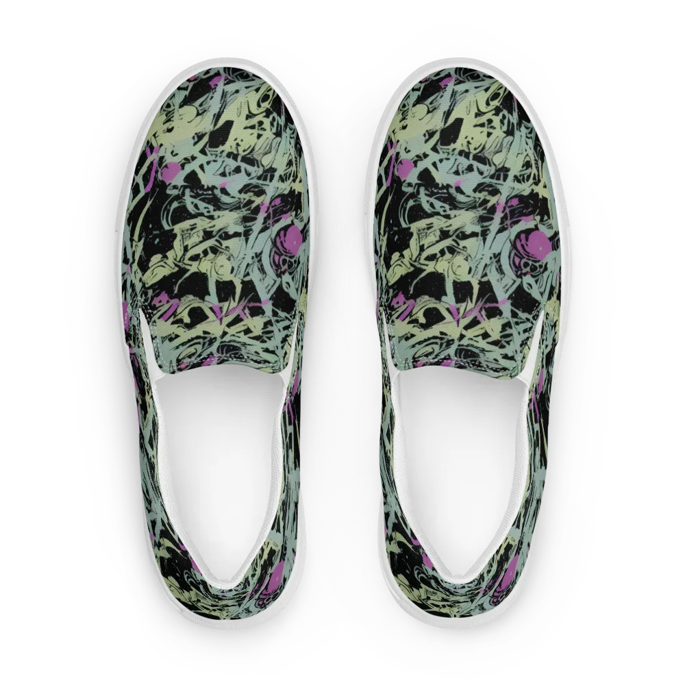 Acid Ink on Women's Slip-On Canvas Shoes — Front