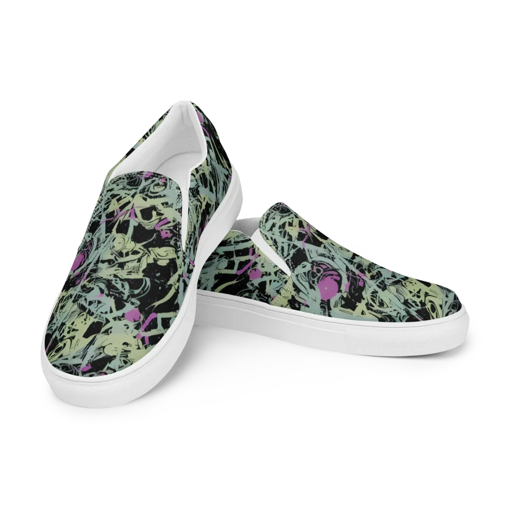 Acid Ink on Women's Slip-On Canvas Shoes — Left Front