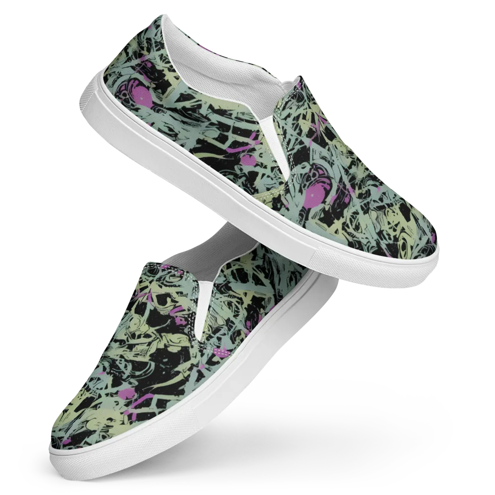 Acid Ink on Women's Slip-On Canvas Shoes — Front