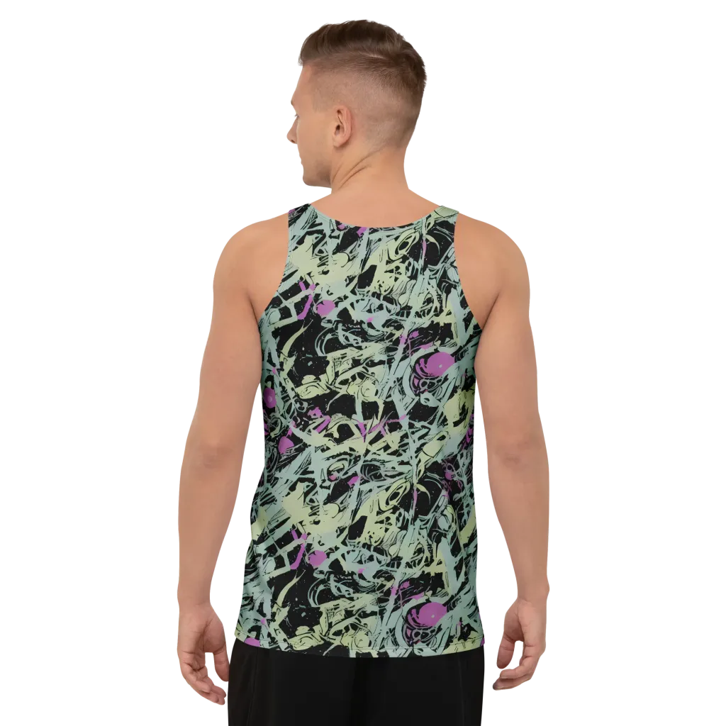 Acid Ink on Men's Tank Top — Back