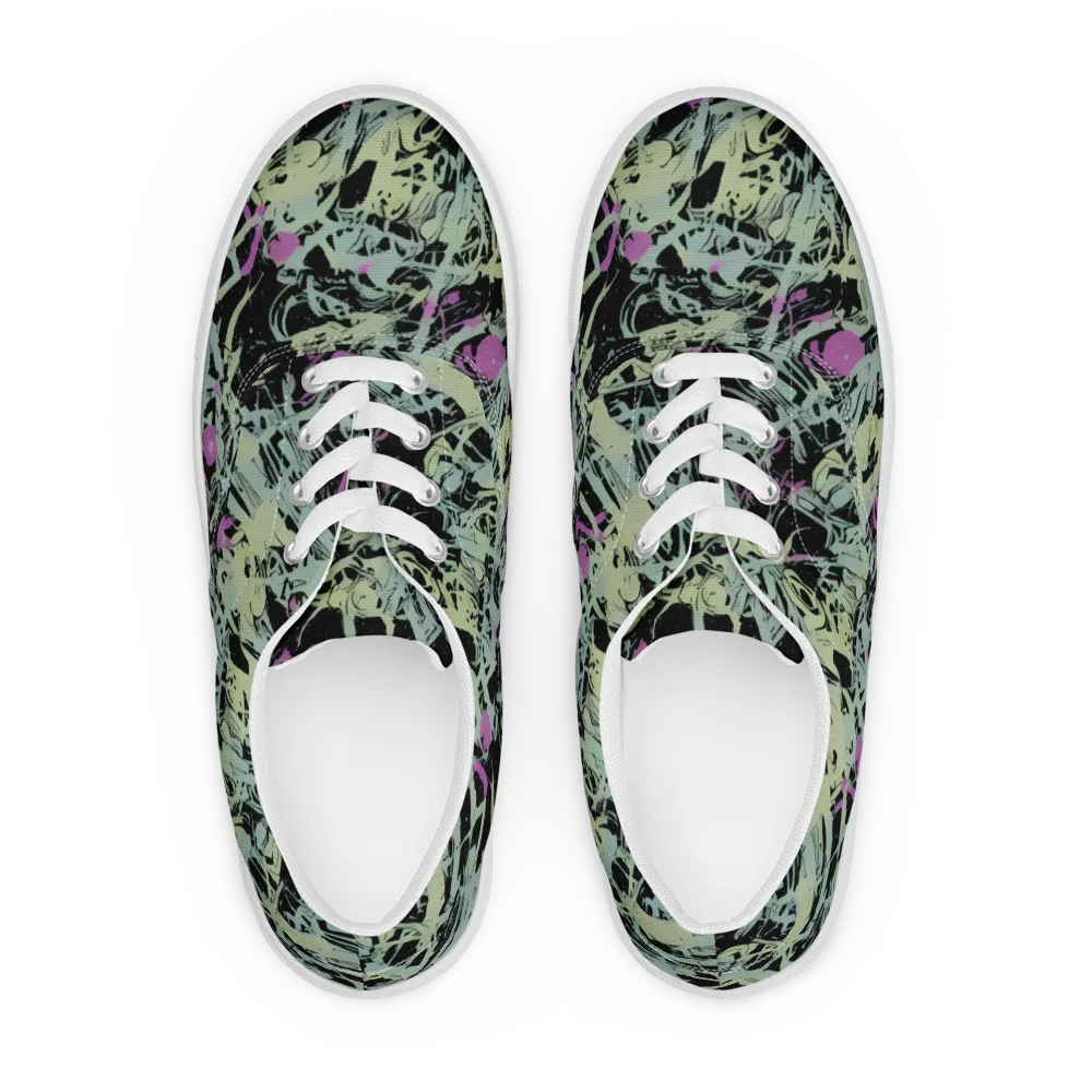 Acid Ink on Men's Lace-Up Canvas Shoes — Front