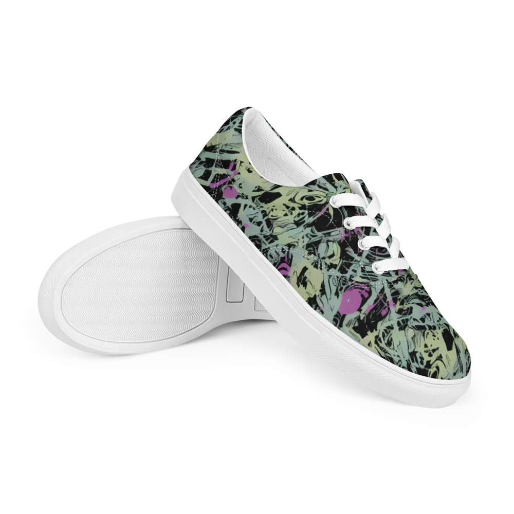 Acid Ink on Men's Lace-Up Canvas Shoes — Right Front